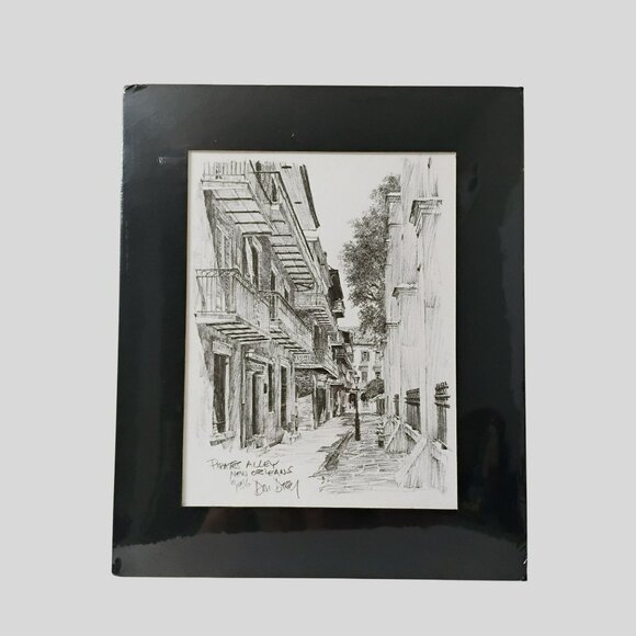 Don Davey New Orleans Art Print, Pirates Alley, 1976, Original Packaging 16x13 - Picture 1 of 7